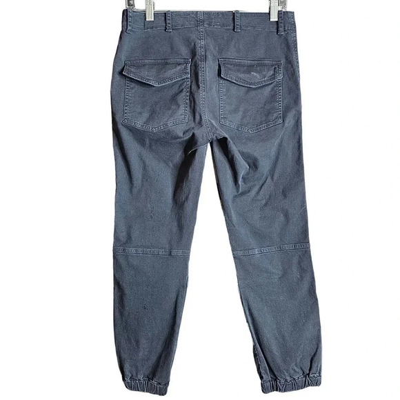 Nili Lotan Lace-Up Fly Ankle Zip Jogger Pants Navy Blue Size 4 - Picture 2 of 6